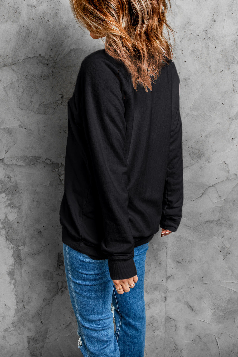 Ghost Round Neck Long Sleeve Sweatshirt