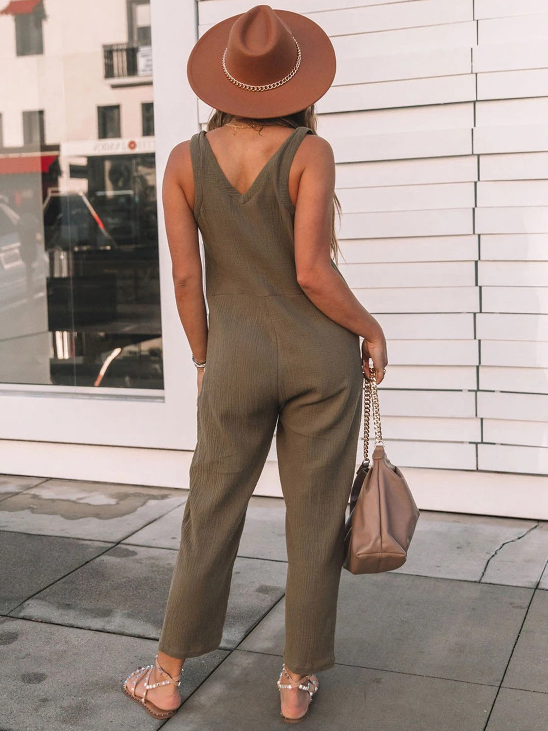 Full Size Scoop Neck Wide Strap Jumpsuit