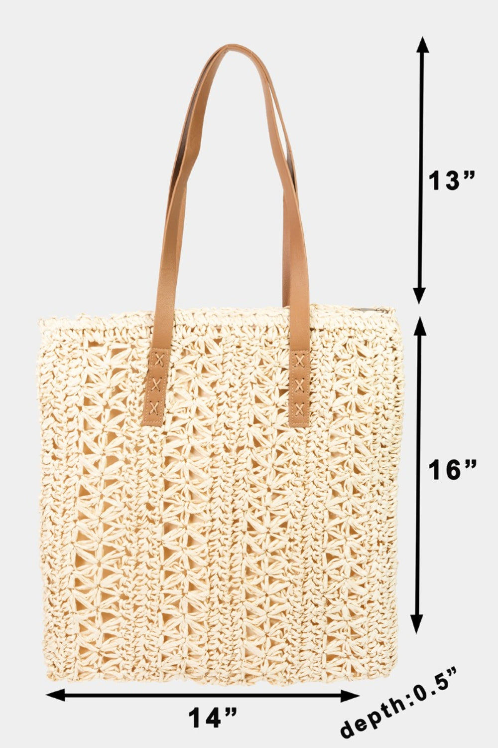 Fame Straw Braided Tote Bag