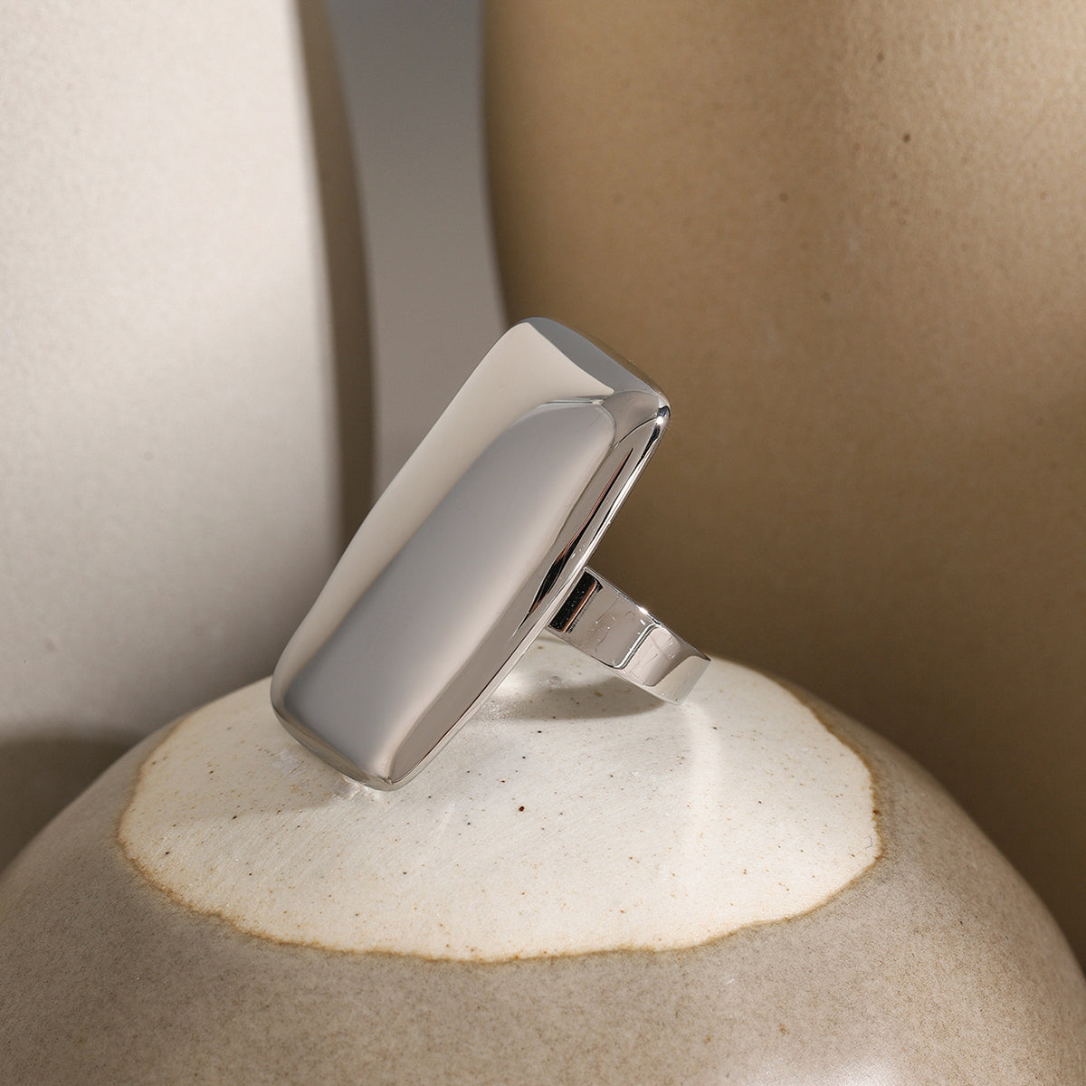 Stainless Steel Rectangle Adjustable Open Ring