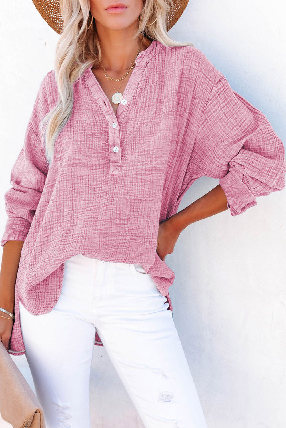 Buttoned Long Sleeve Blouse